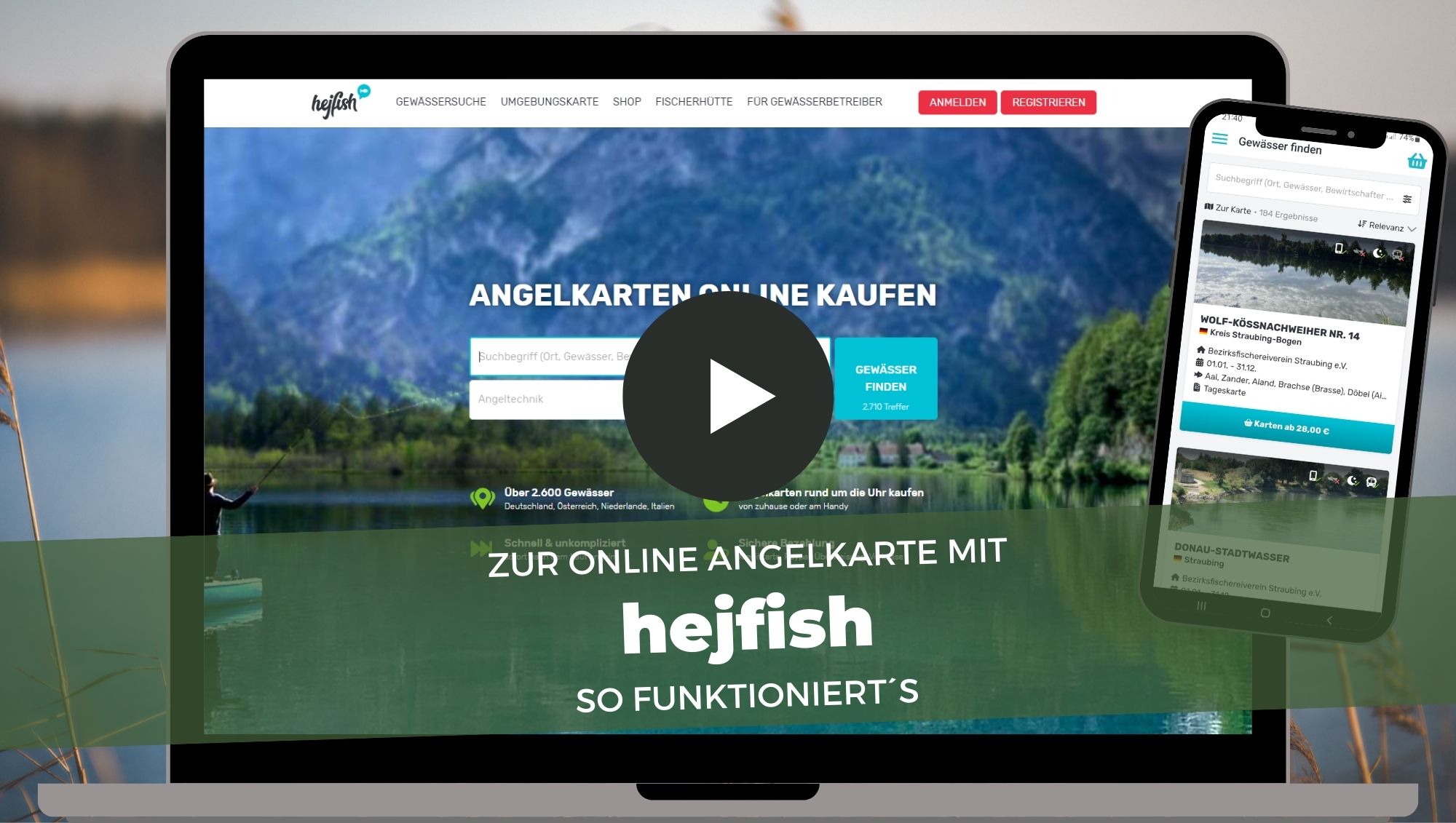 Startbild des Videos zur online Angelkarte mit hejfish